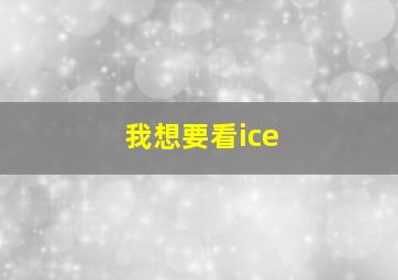 我想要看ice