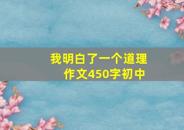 我明白了一个道理作文450字初中