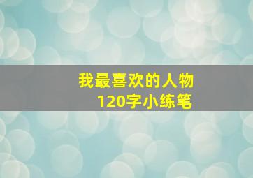 我最喜欢的人物120字小练笔