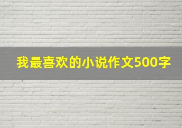 我最喜欢的小说作文500字