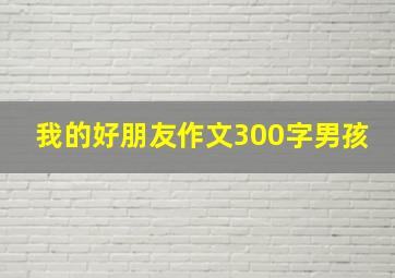 我的好朋友作文300字男孩