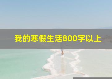 我的寒假生活800字以上