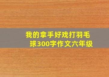 我的拿手好戏打羽毛球300字作文六年级