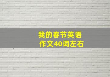 我的春节英语作文40词左右