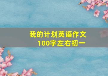 我的计划英语作文100字左右初一