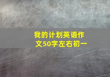 我的计划英语作文50字左右初一