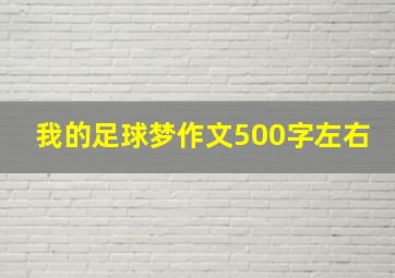 我的足球梦作文500字左右