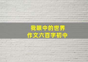 我眼中的世界作文六百字初中