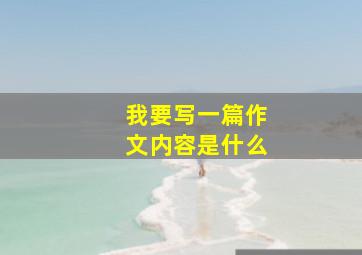 我要写一篇作文内容是什么