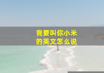 我要叫你小米的英文怎么说