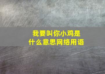 我要叫你小鸡是什么意思网络用语