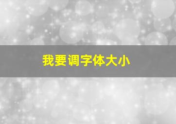 我要调字体大小