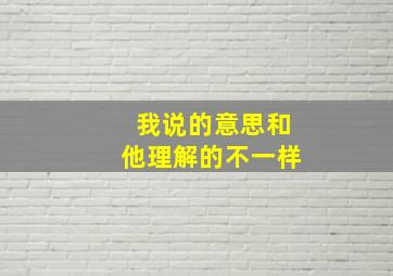 我说的意思和他理解的不一样