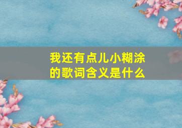 我还有点儿小糊涂的歌词含义是什么