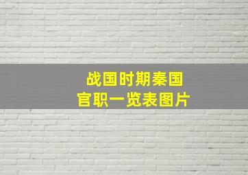 战国时期秦国官职一览表图片