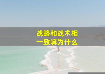 战略和战术相一致嘛为什么