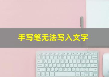 手写笔无法写入文字