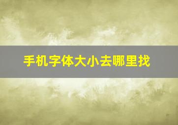 手机字体大小去哪里找