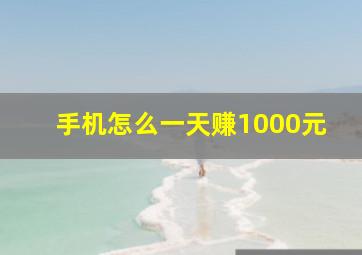 手机怎么一天赚1000元