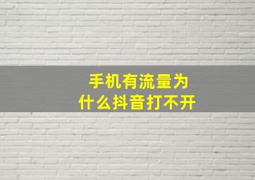 手机有流量为什么抖音打不开