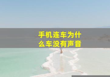 手机连车为什么车没有声音