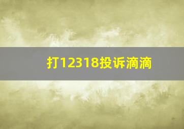 打12318投诉滴滴