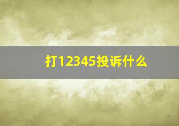 打12345投诉什么