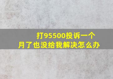 打95500投诉一个月了也没给我解决怎么办