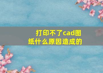 打印不了cad图纸什么原因造成的