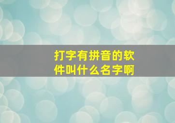 打字有拼音的软件叫什么名字啊