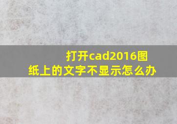 打开cad2016图纸上的文字不显示怎么办