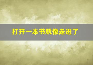 打开一本书就像走进了