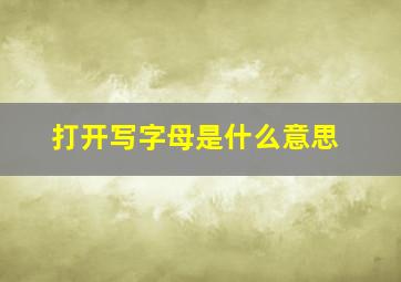 打开写字母是什么意思