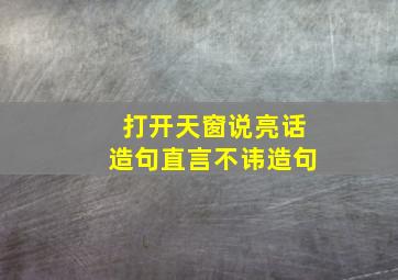 打开天窗说亮话造句直言不讳造句