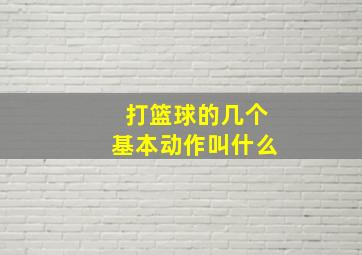 打篮球的几个基本动作叫什么