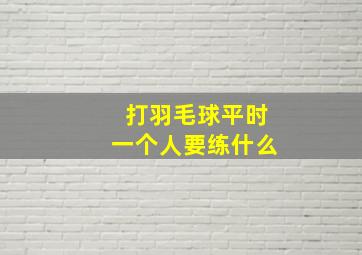 打羽毛球平时一个人要练什么