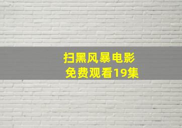 扫黑风暴电影免费观看19集