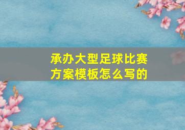 承办大型足球比赛方案模板怎么写的