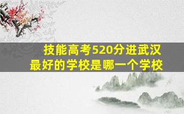 技能高考520分进武汉最好的学校是哪一个学校