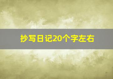 抄写日记20个字左右