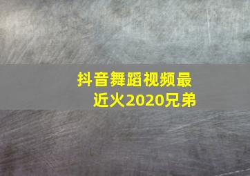 抖音舞蹈视频最近火2020兄弟