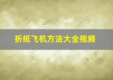 折纸飞机方法大全视频