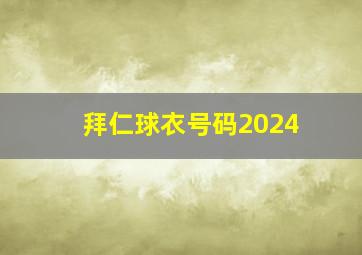 拜仁球衣号码2024