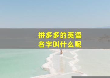 拼多多的英语名字叫什么呢