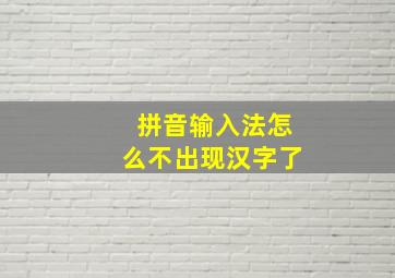 拼音输入法怎么不出现汉字了