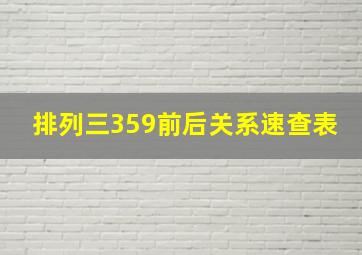 排列三359前后关系速查表