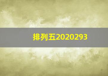 排列五2020293