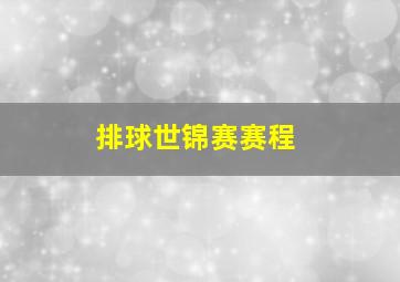 排球世锦赛赛程