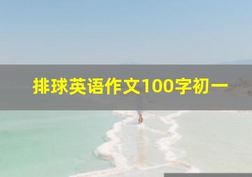 排球英语作文100字初一