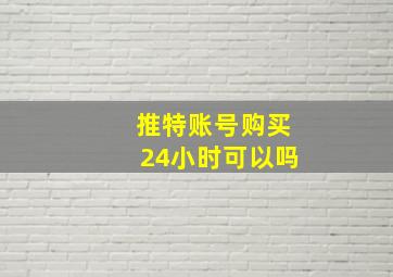 推特账号购买24小时可以吗